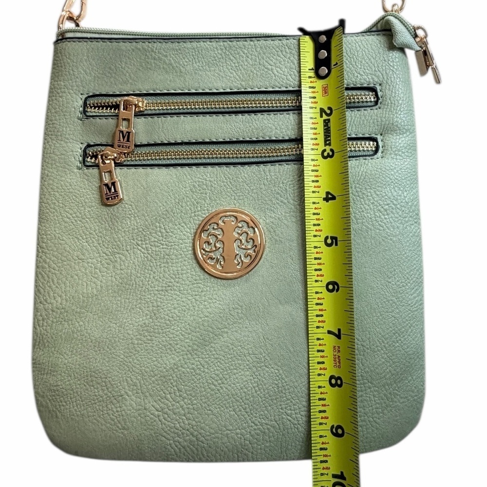 Montana West Select Mint Green Vegan Leather Crossbody Bag - Picture 3 of 10